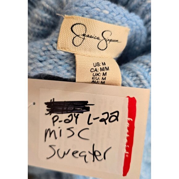 Soft Warm Blue Cable Knit Turtleneck Sweater cropped cottagecore chic - Picture 5 of 5